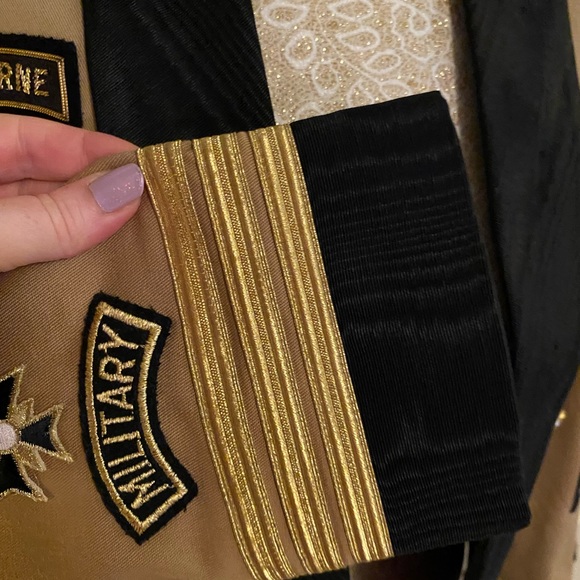 Vintage Gail Dauer khaki tan & black military jacket sz Small 80’s- 90’s READ - Picture 8 of 12